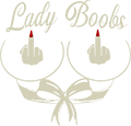 logo du site lady boobs : une paire de seins avec des doigts d'honneur à la place des tétons